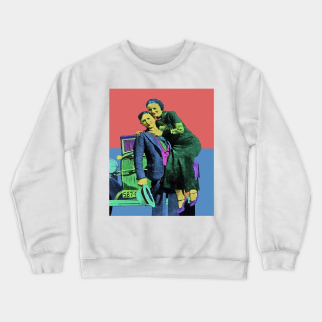 Bonnie and Clyde Pop Art Crewneck Sweatshirt by icarusismartdesigns